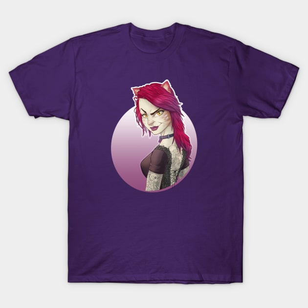 Alt-Fashion Cat Girl T-Shirt by jpowersart